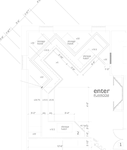 designer's sketch of a playroom